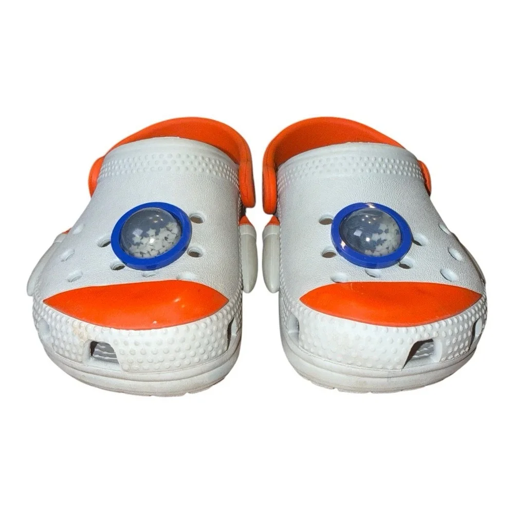 Crocs Classic Rocket Ship Clogs Kids C7 Toddler Slip On Snow-globe Glow stars